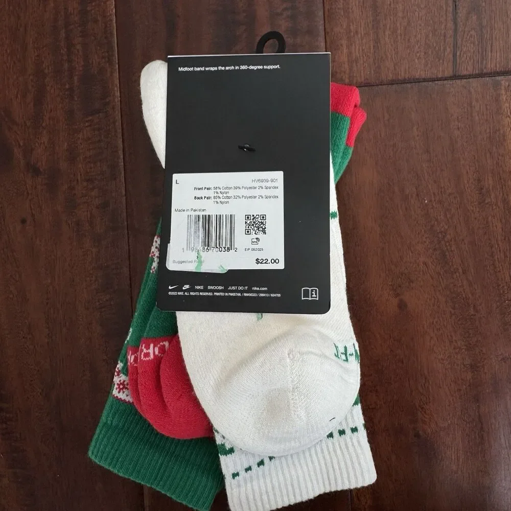 Nike Everyday Plus Cushioned Winter Wonderland Crew Socks